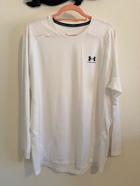 Under Armour White Long Sleeve HeatGear Performance Top